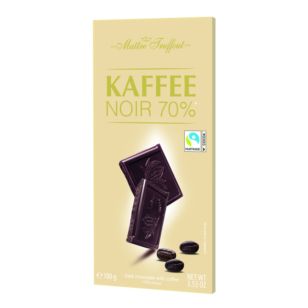 Maître Truffout Zartbitterschokolade 70% mit Kaffee 100g