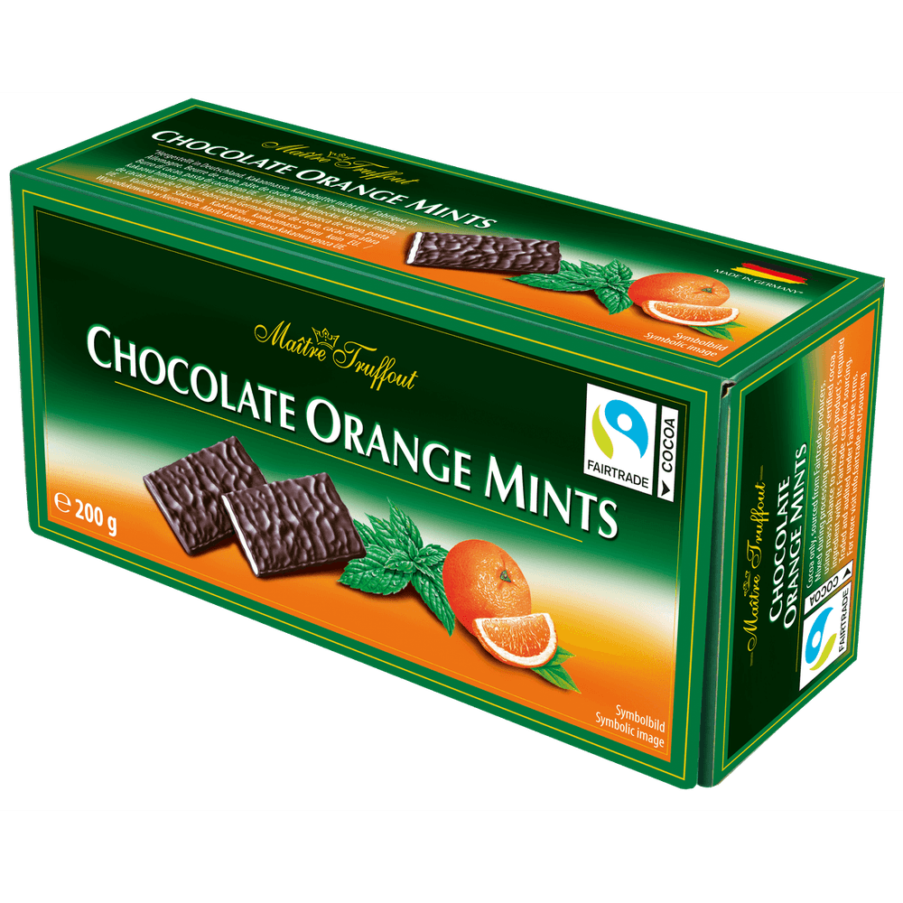 Maitre Truffout Chocolate Orange Mints - Zartbitter Täfelchen Orange/Minze