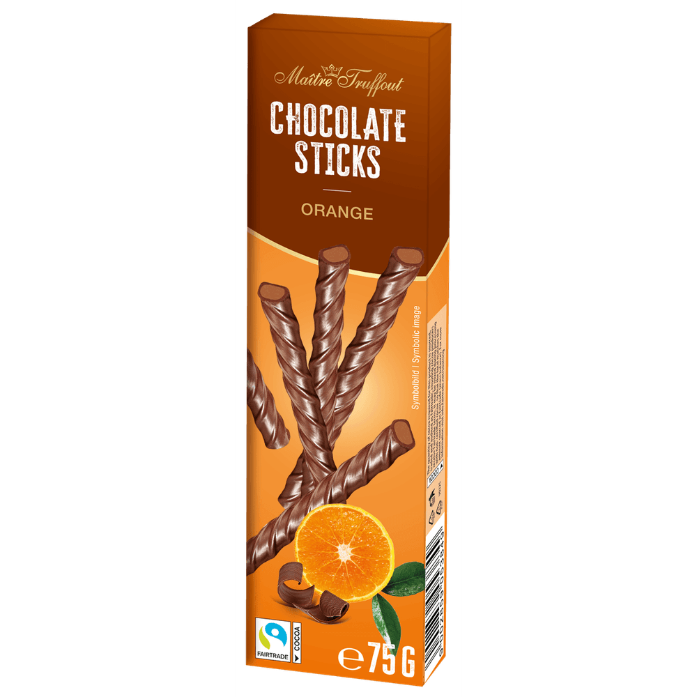 Maitre Truffout Milchschokoladesticks Orange 75g