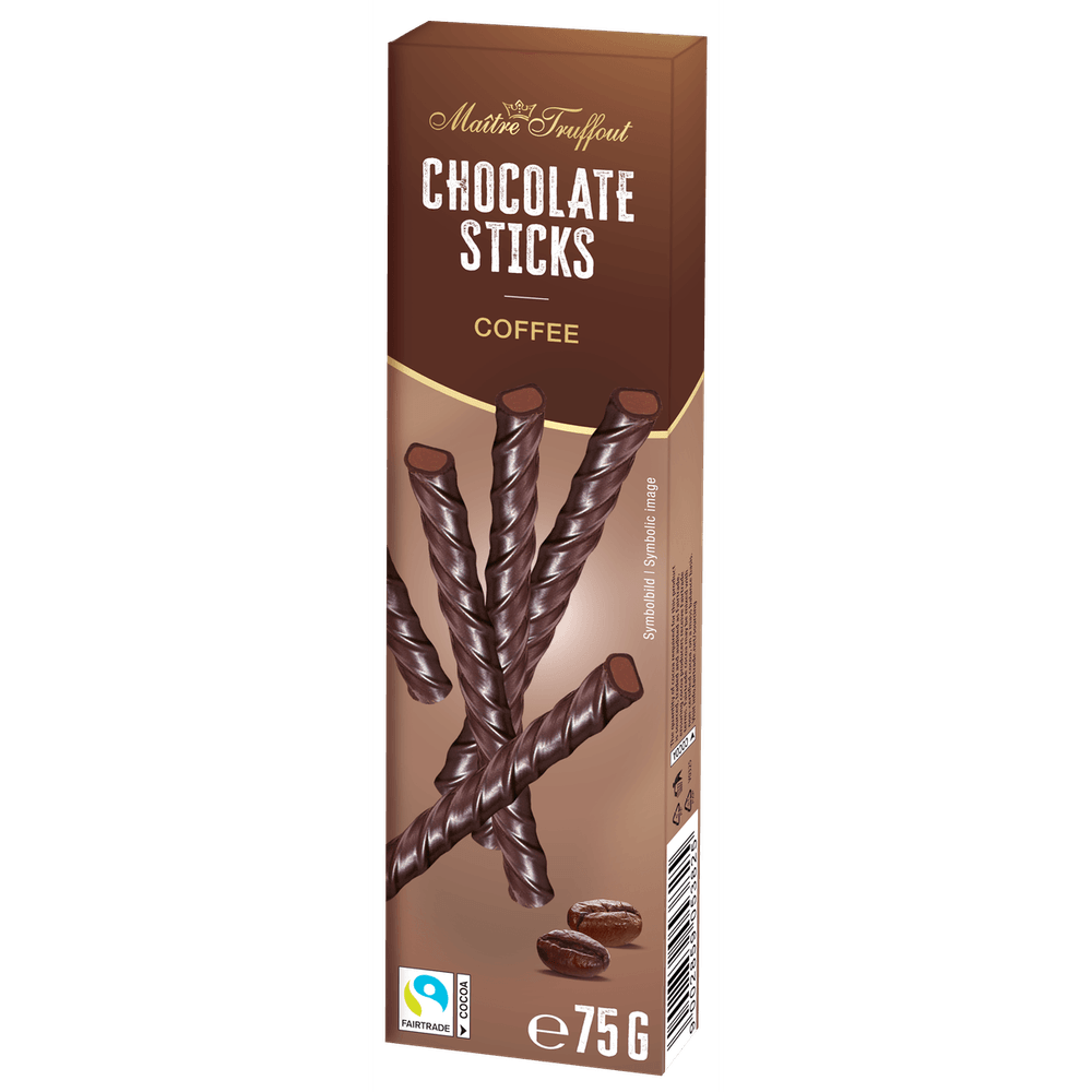 Maitre Truffout Zartbitterschokoladesticks Kaffee 75g