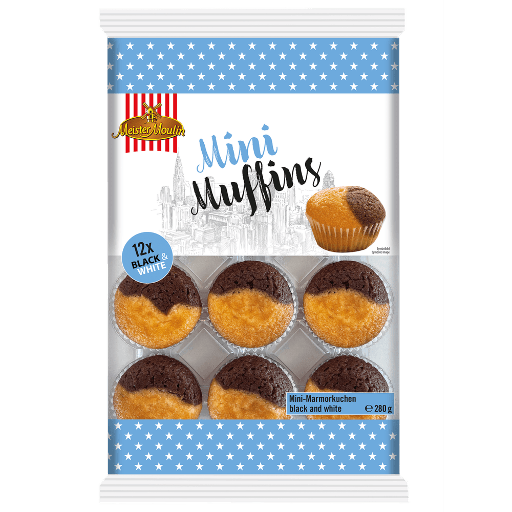 Meister Moulin Mini Muffins Black & White 12er 280g
