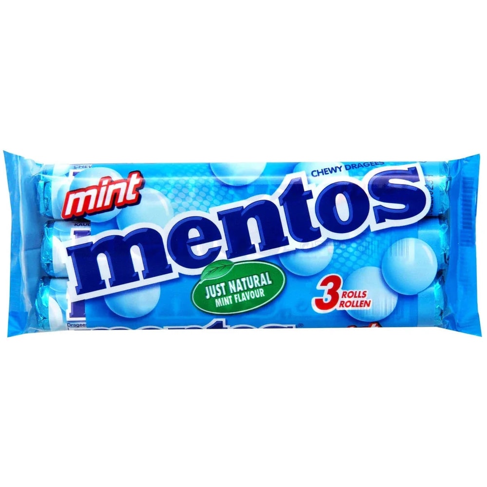 Mentos Minze Kaubonbon Dragees 3x38g
