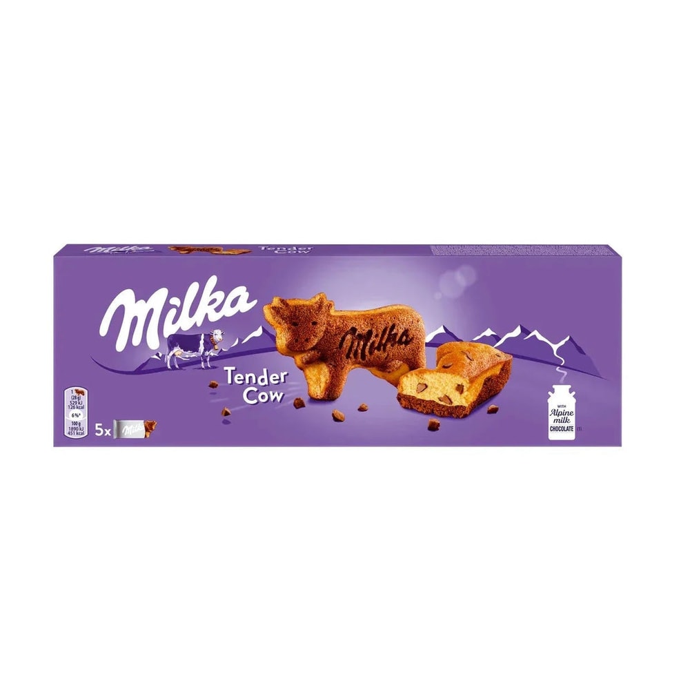 Milka Tender Cow Kuchen Alpenmilch Schokostückchen 140g