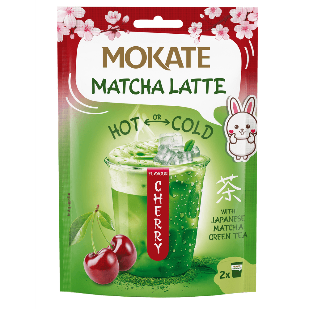 Mokate Instant Getränkepulver Matcha Latte Cherry Flavour 40g