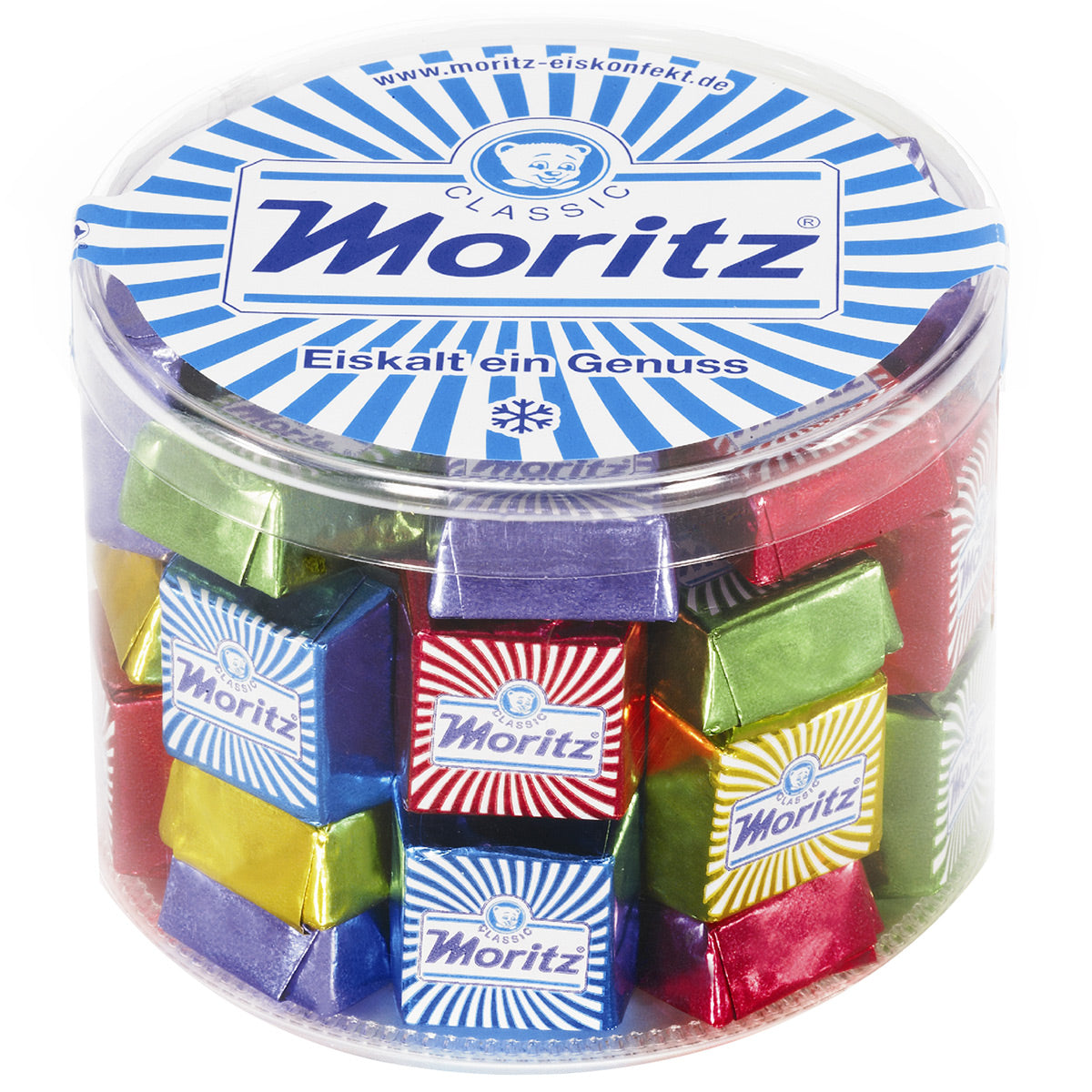 Moritz Classic Eiskonfekt-Würfel in der transparenten 400-g-Dose