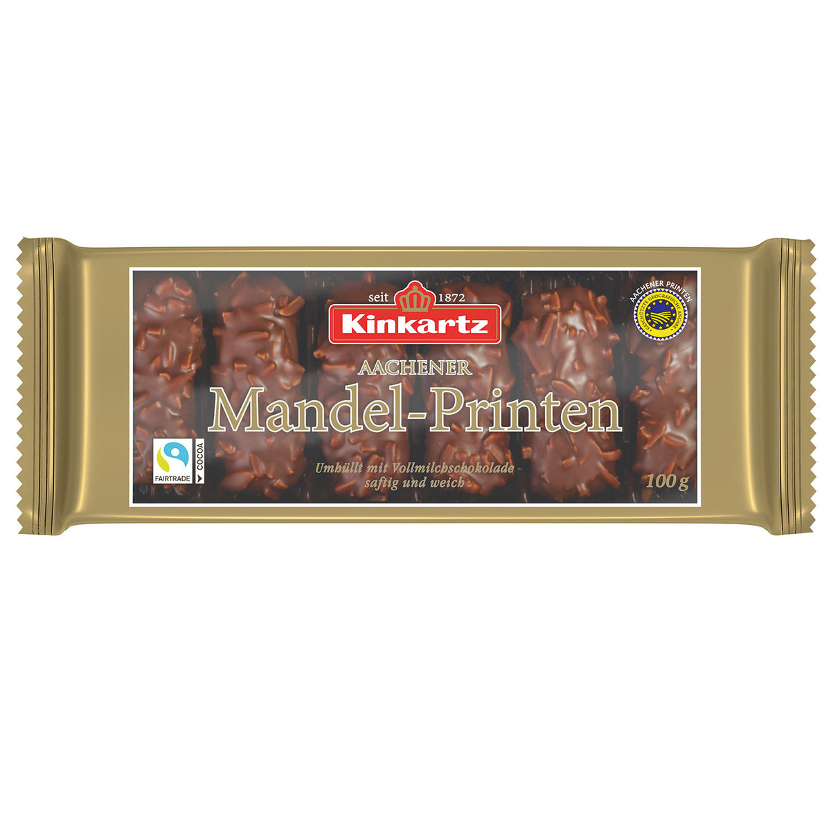 Kinkartz Aachener Mandel-Printen Vollmilch 100 g – Originalpackung