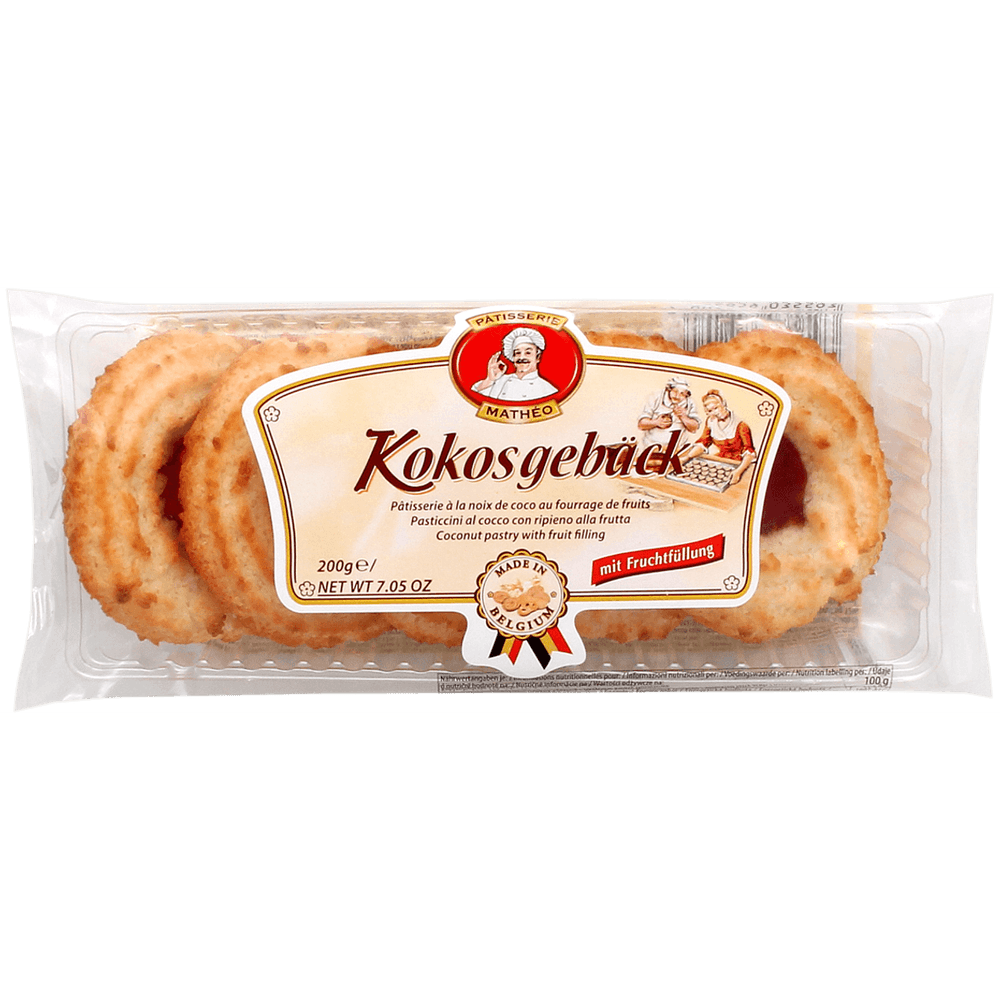 Pâtisserie Mathéo Kokosgebäck mit Fruchtfüllung 200g