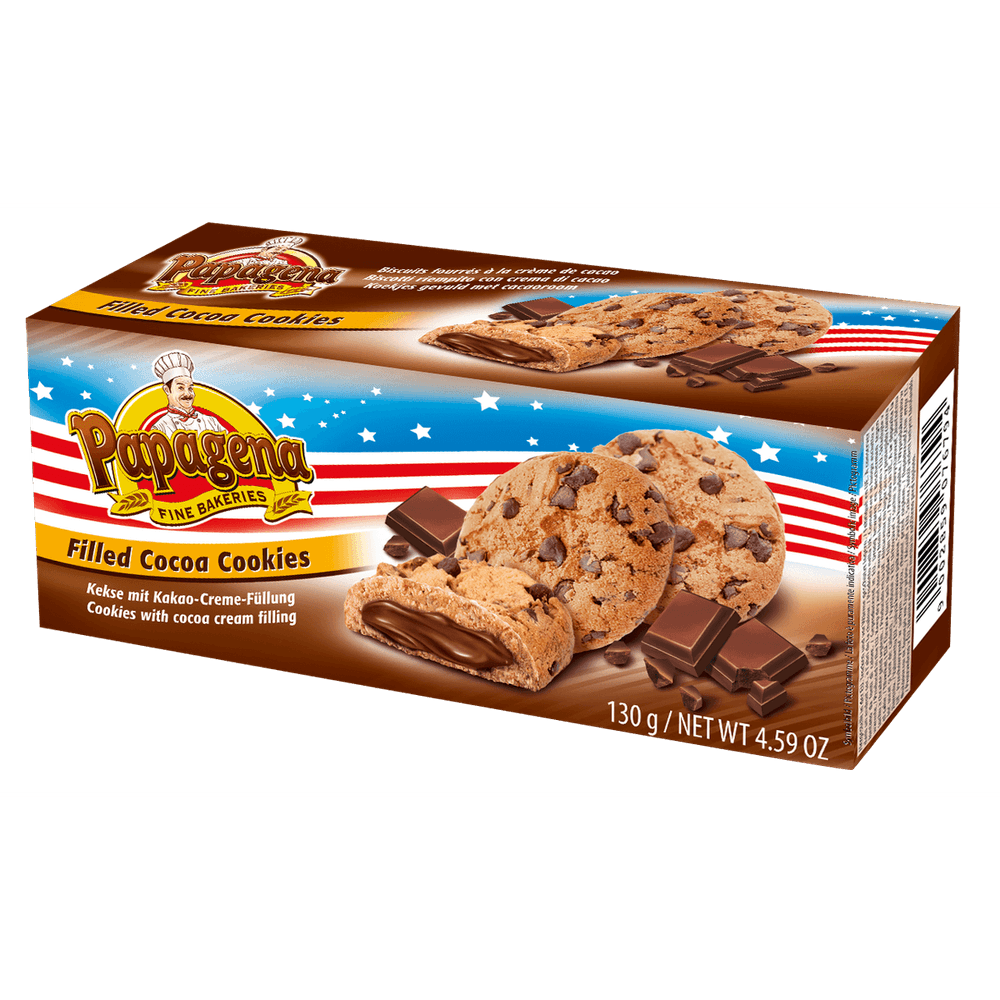 Papagena Choco Chip Cookies mit Schokoladencremefüllung 130g