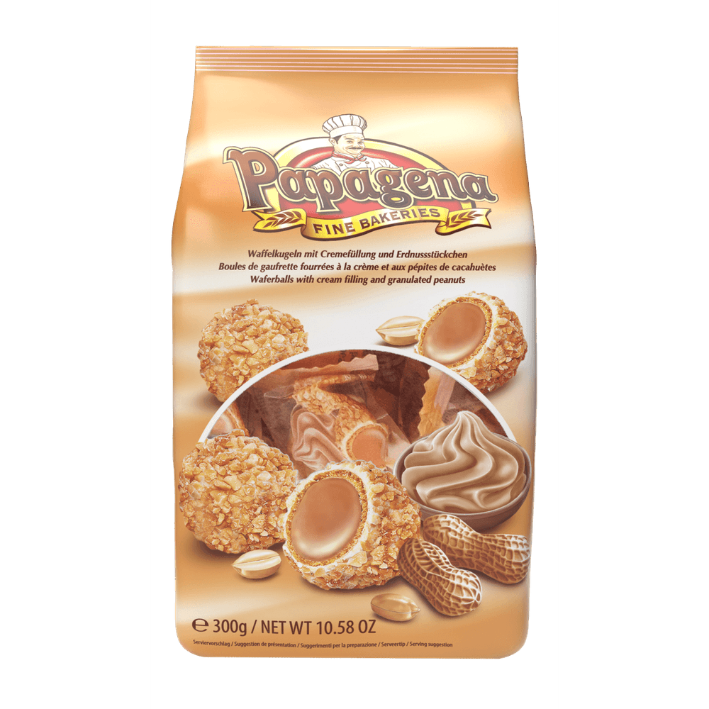 Papagena Waffelkugeln mit Erdnuss 300g