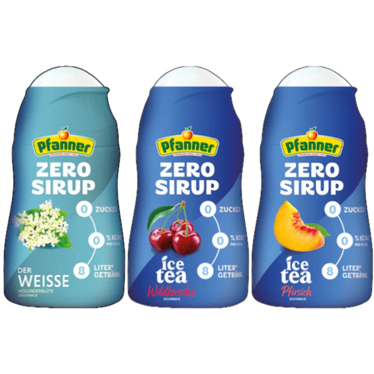 Pfanner Eistee Sirup Zero 1:140 Zitrone Holunder Pfirsich Wildkirsche 57ml 58c806-2