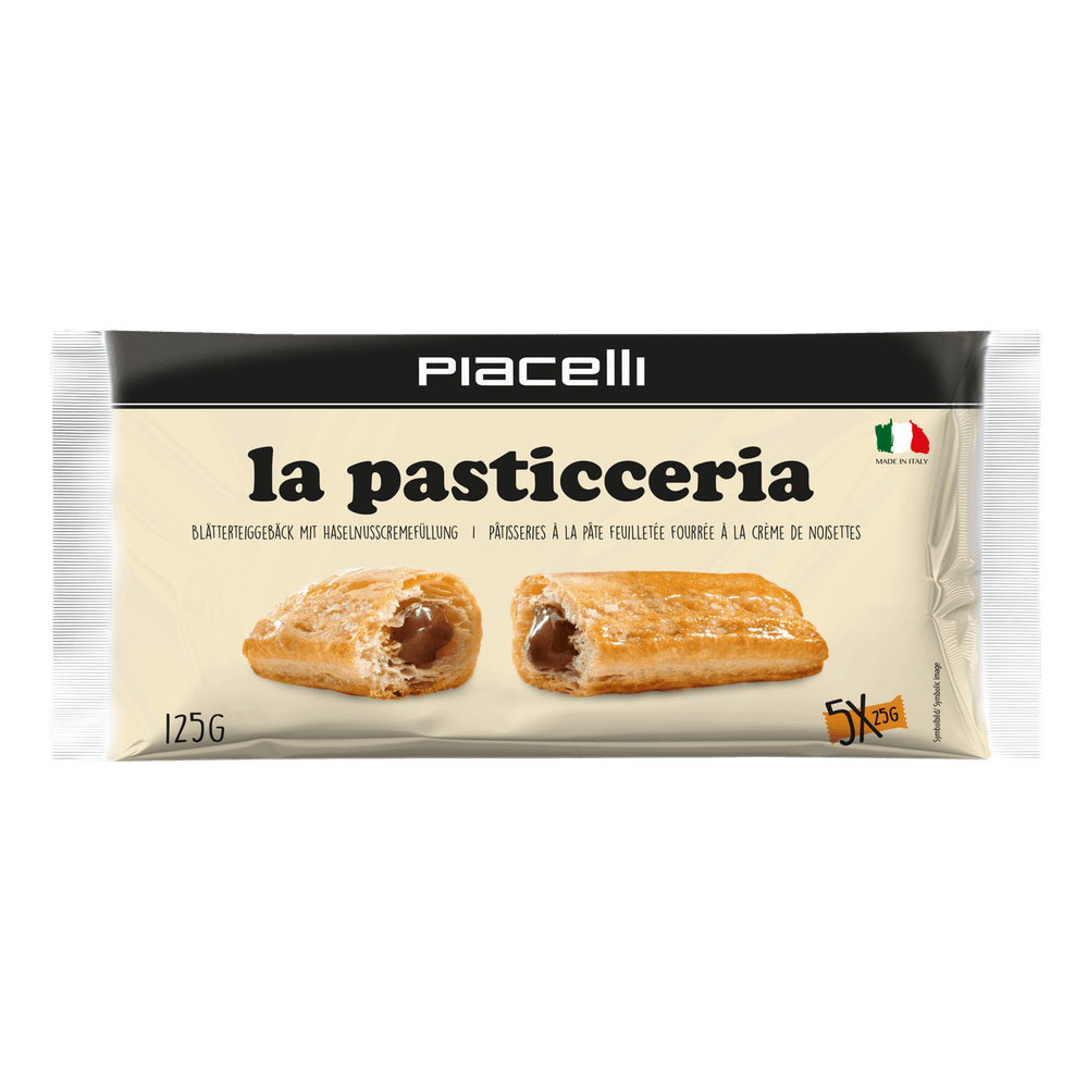 Piacelli La Pasticceria - Blätterteigröllchen mit Haselnusscremefüllung 125g