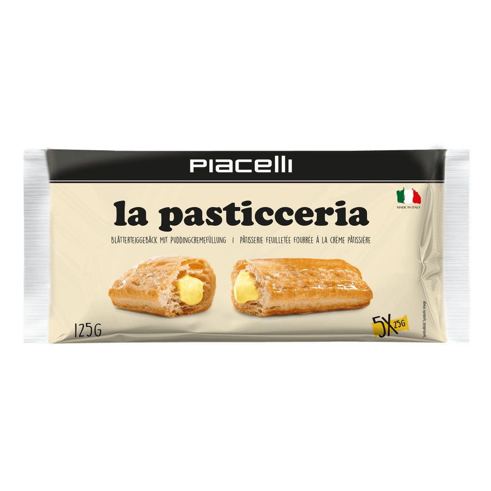 Piacelli La Pasticceria - Blätterteigröllchen mit Vanillecremefüllung 125g