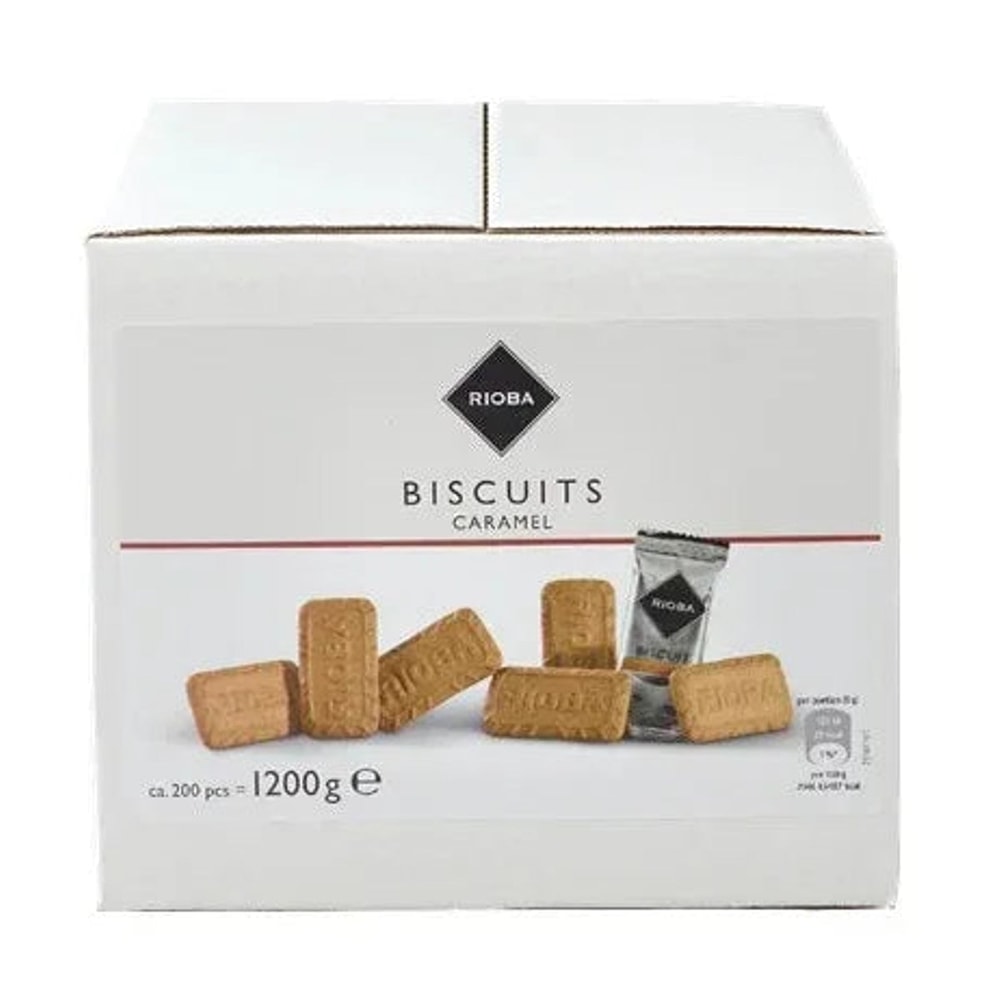RIOBA Caramel Cookies 200x 6g | 1,2kg | Karamellgebäck einzeln verpackt | Gastro
