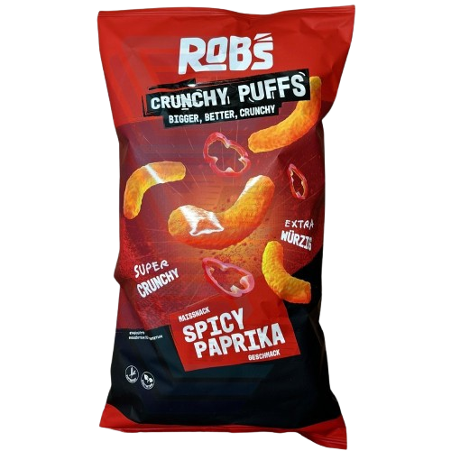 Rob`s Crunchy Puffs | Bigger, Better, Crunchy | Spicy Paprika 130g | MHD: 03/26