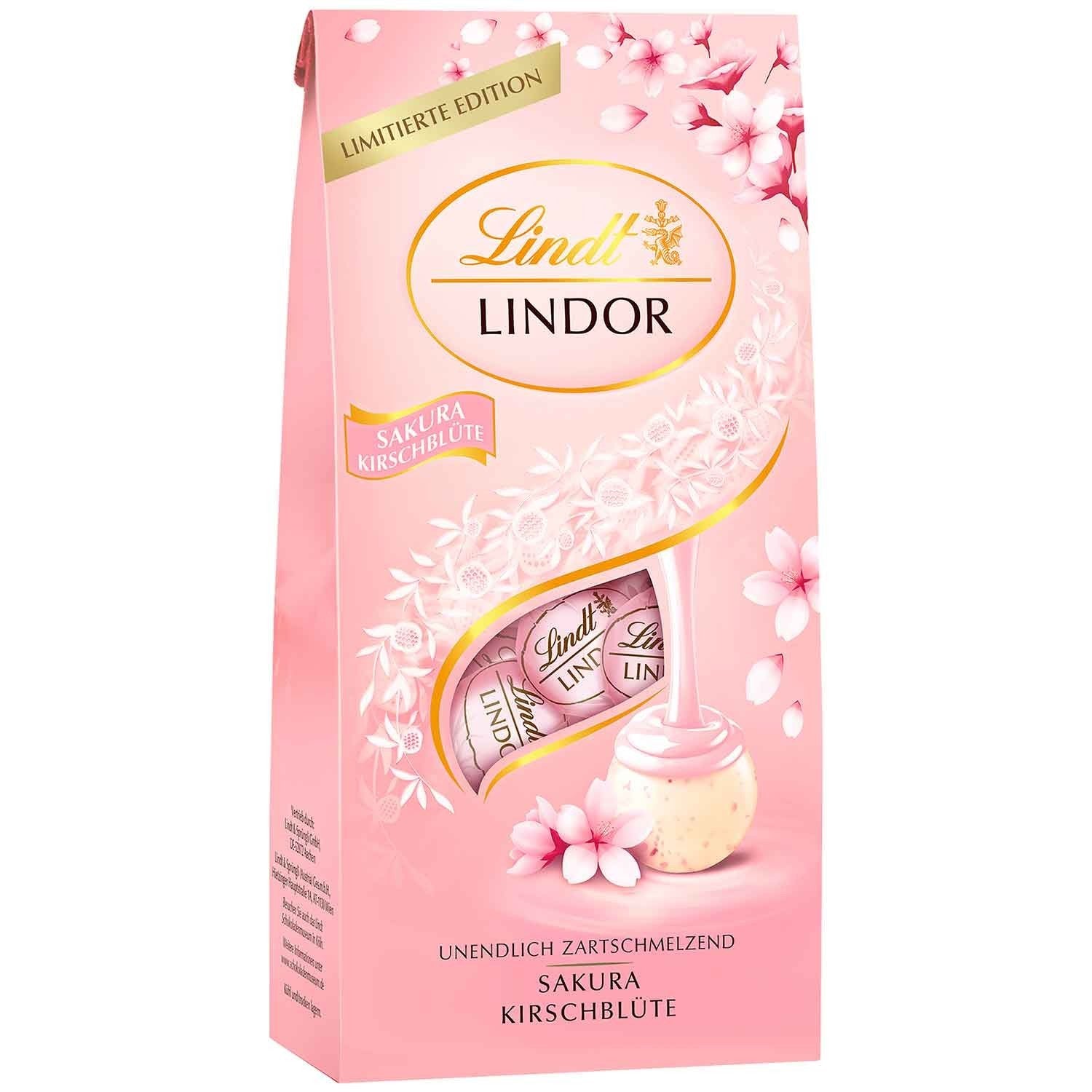 Lindt Lindor Kugeln Sakura Kirschbluete weiße Schokolade, 137g