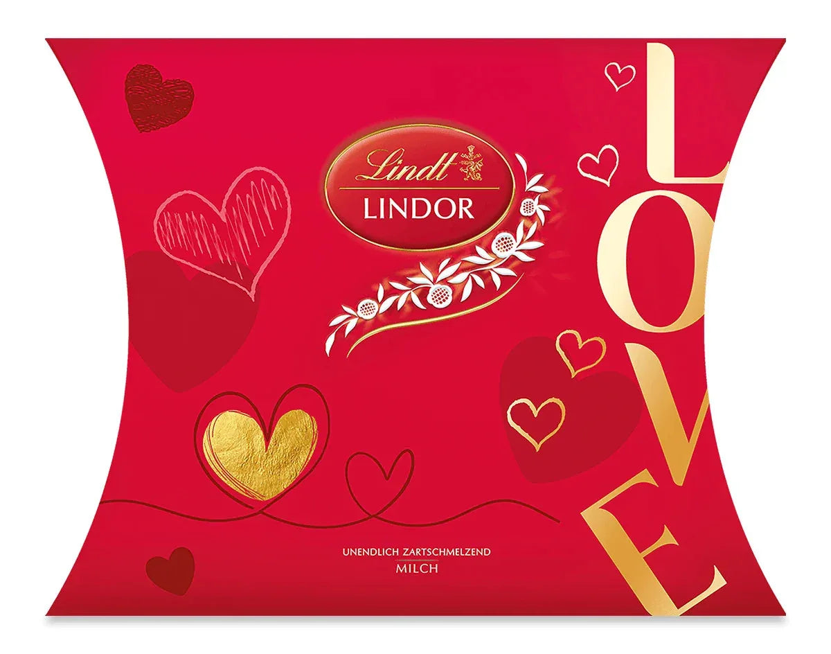 Lindt Lindor Pralinen Milch Valentinstag Kissen 162g - Schokobote.de