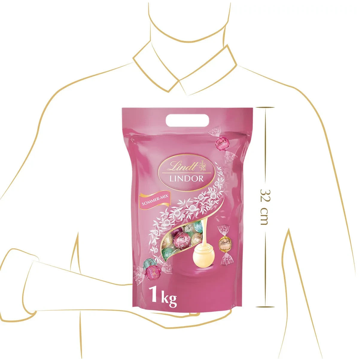 Lindt LINDOR Kugeln Sommer Mix Erdbeer Cheesecake Cocos 1000 g