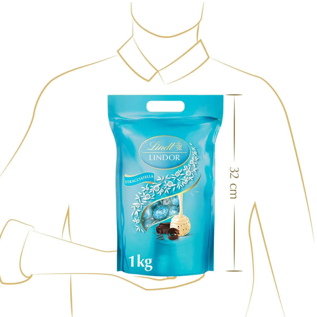 Lindt LINDOR Kugeln Stracciatella weisse Schokolade 1000 g