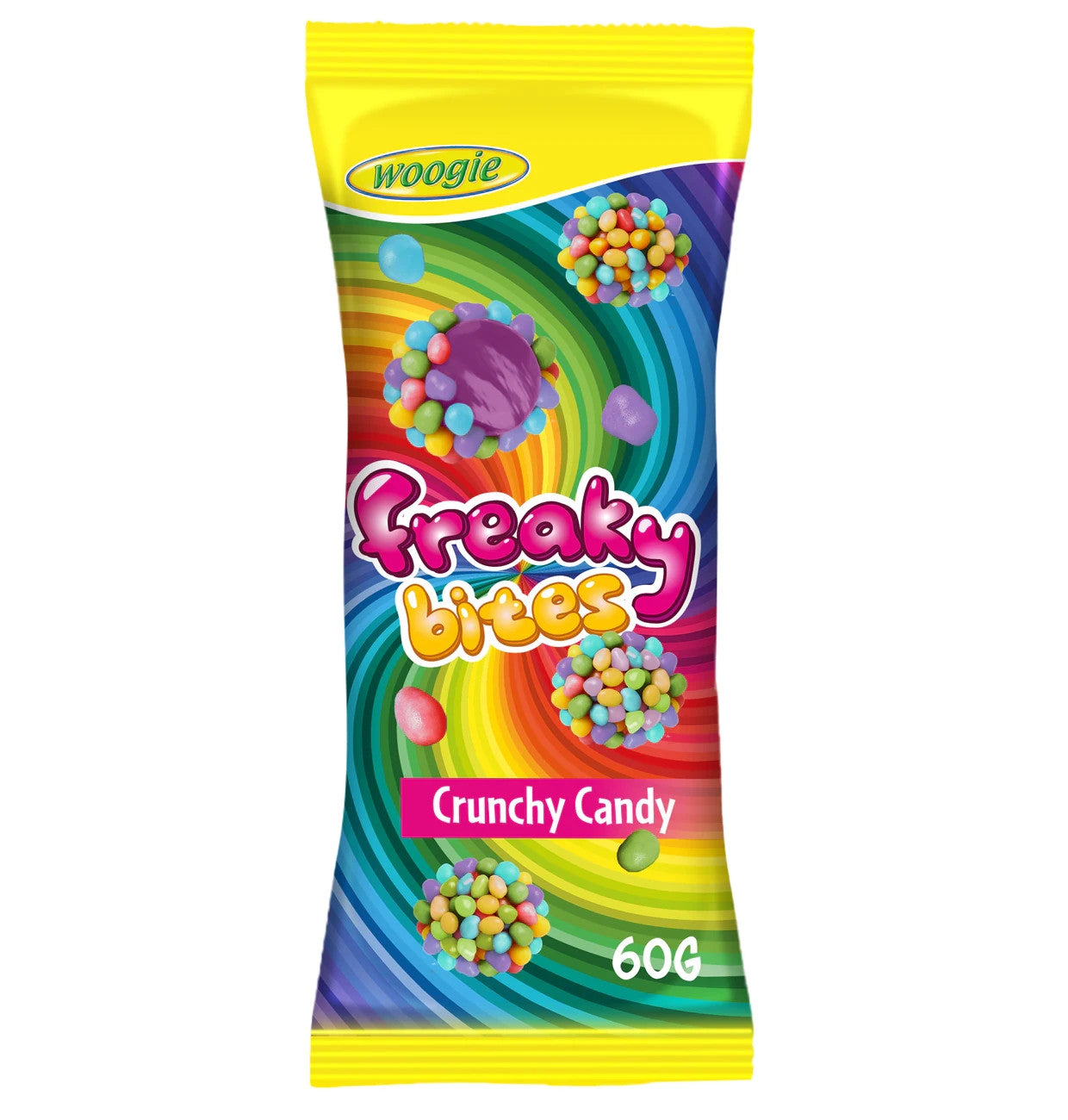 Woogie Freaky Bites Erdbeer Fruchtgummi mit Zuckerperlen 2x 60g