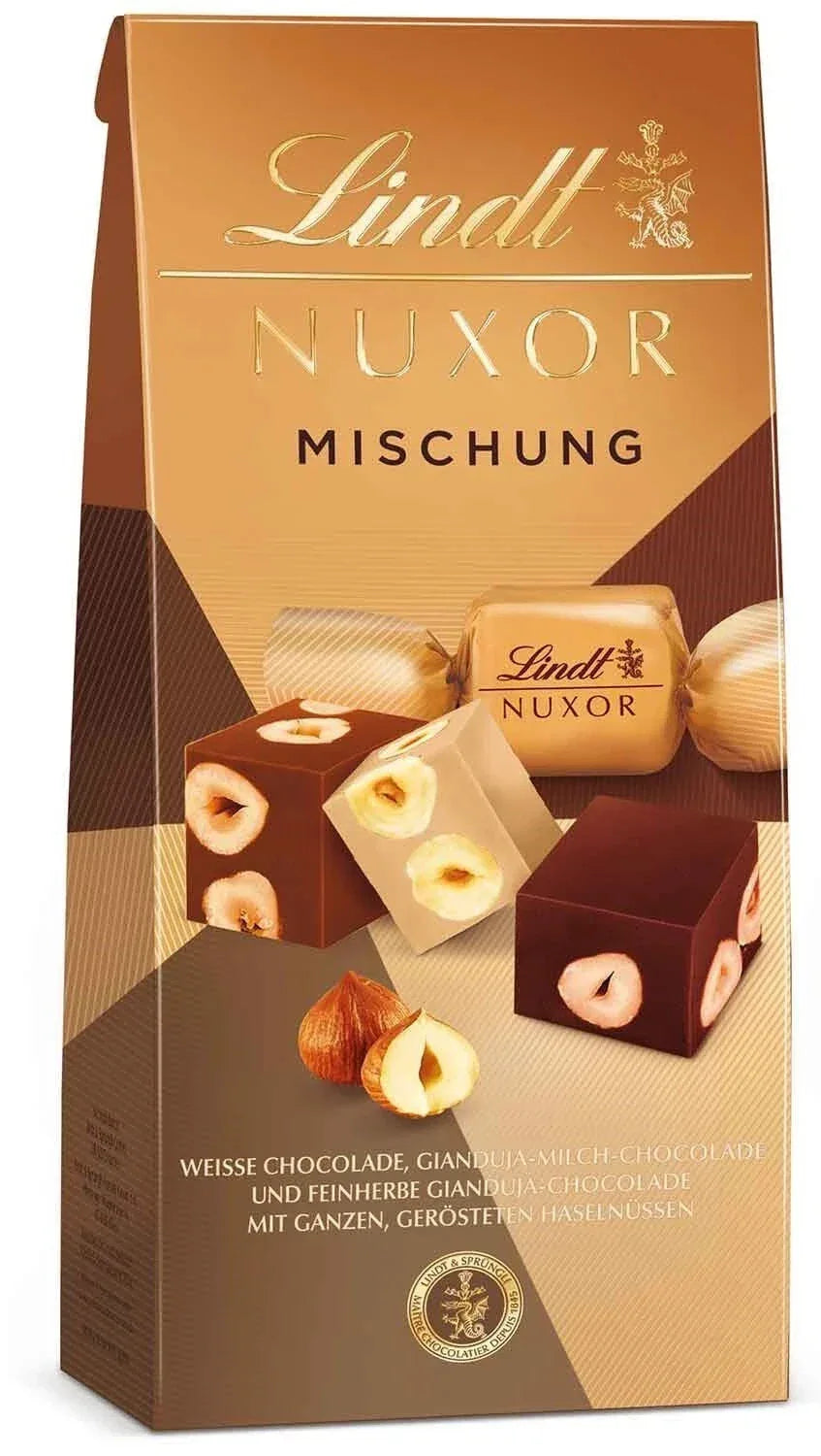 Lindt Nuxor Gianduja Mischung Schokolade mit Haselnüssen 103g - Schokobote.de