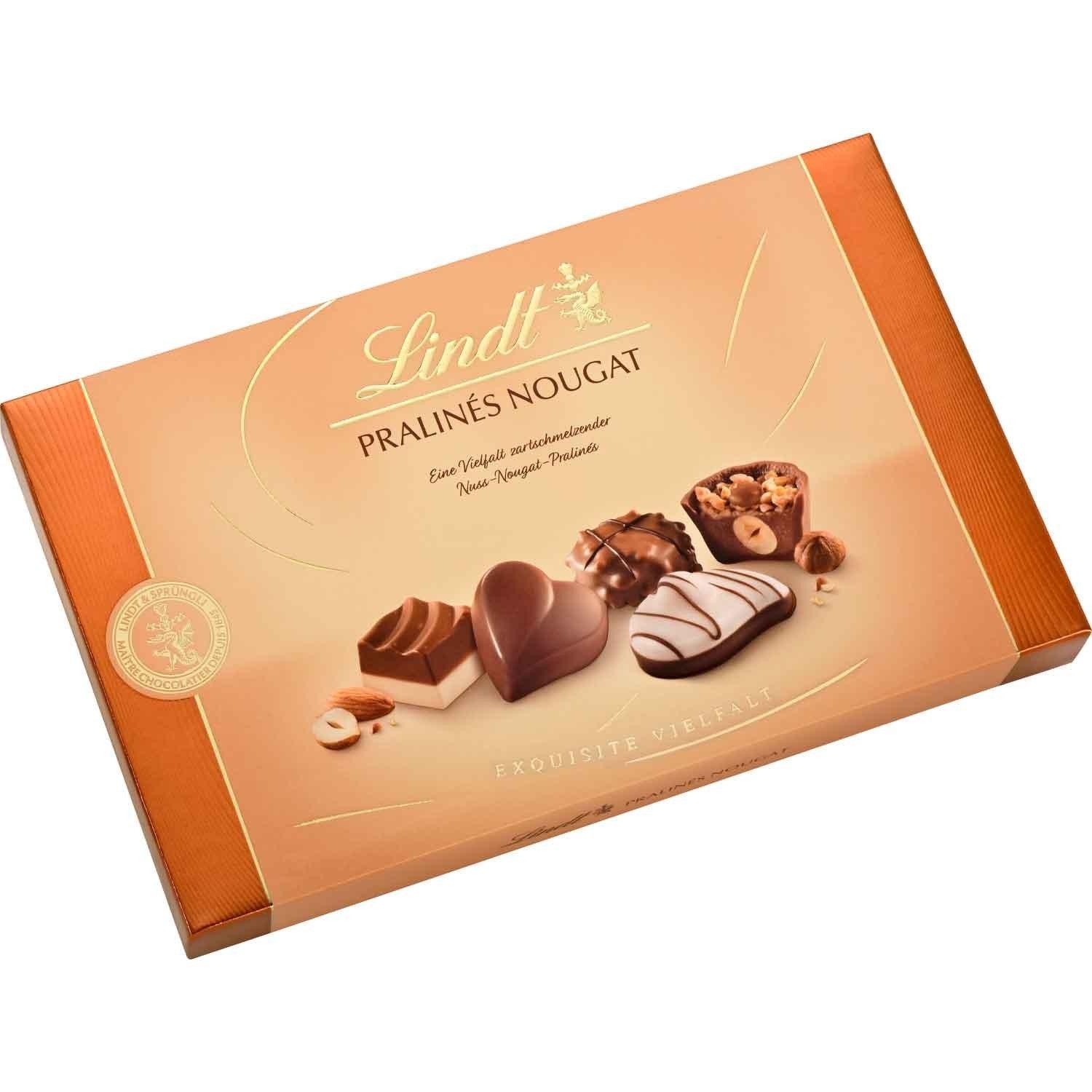 Lindt Pralinés Nougat Pralinenmischung 125g Geschenkpackung - Schokobote.de