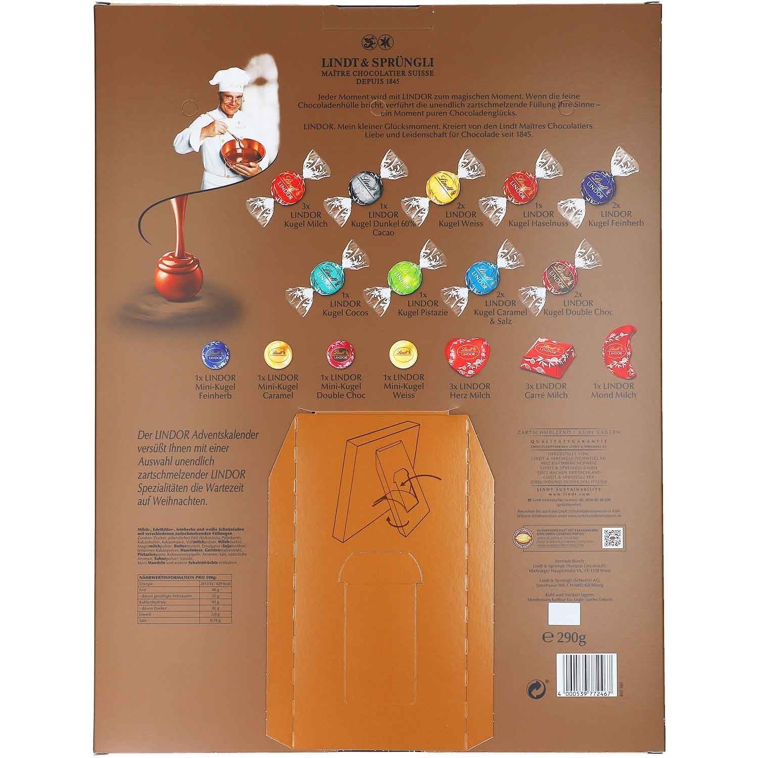 Lindt Lindor Adventskalender 290g
