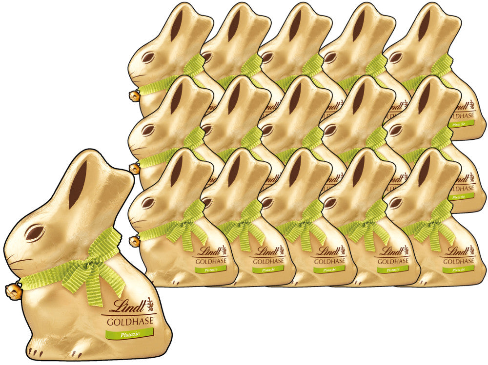 Lindt Goldhase Vollmilch Pistazie 16x100g Schokolade Pistazienkrokant