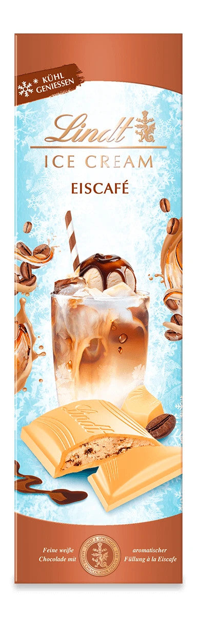 Lindt Gefüllte weisse Schokolade Eiscafe Kaffeecreme 100 g