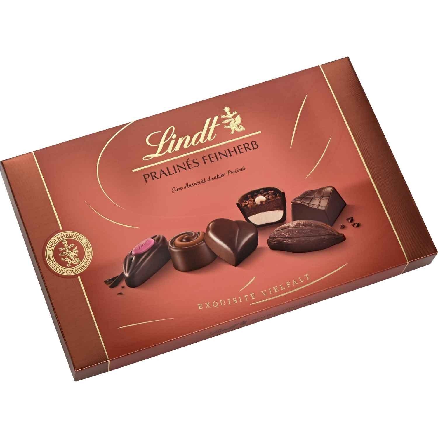 Lindt Pralines Feinherb Schokolade 200g Packung - Schokobote.de