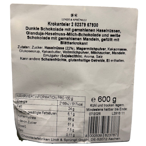 Lindt Krokanteier 600g - Schokoladeneier mit Haselnuss-Krokant, MHD: 07/26