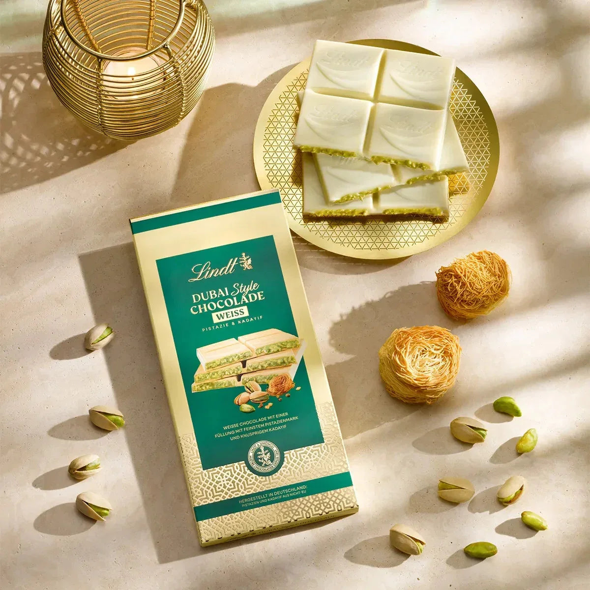 Lindt Dubai Style Chocolade Weiß, 150g - Schokobote.de