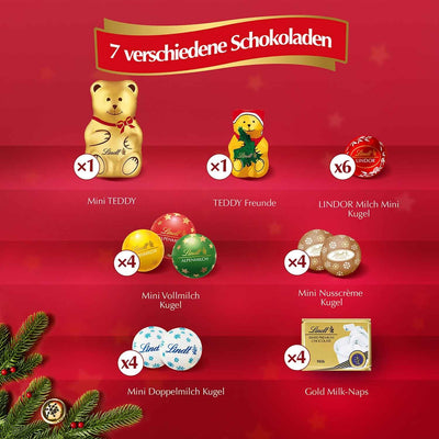 Lindt Adventskalender kleiner Teddy versüßen die Wartezeit 128g