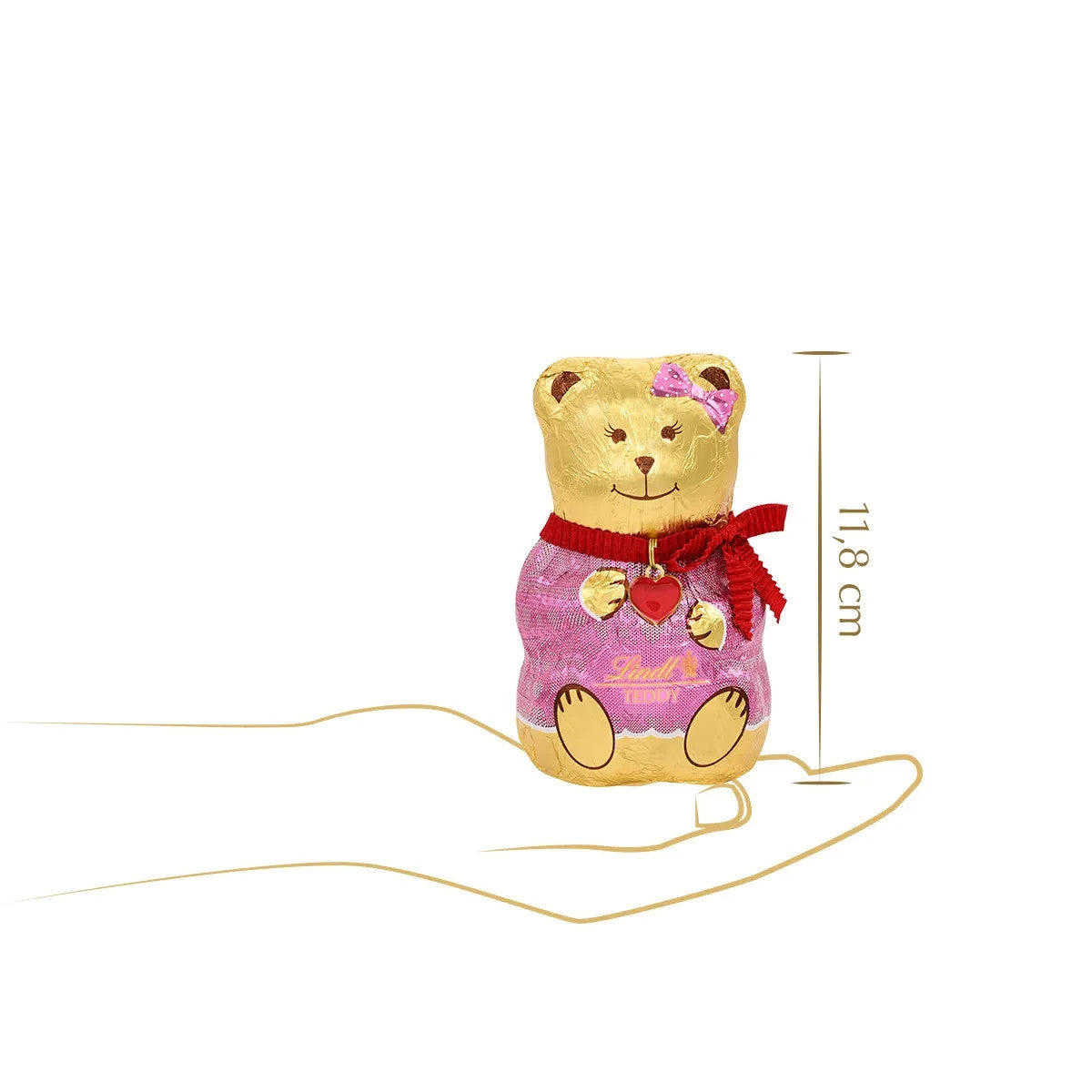 Lindt TEDDY Pullover, Rot oder Rosa, 100g