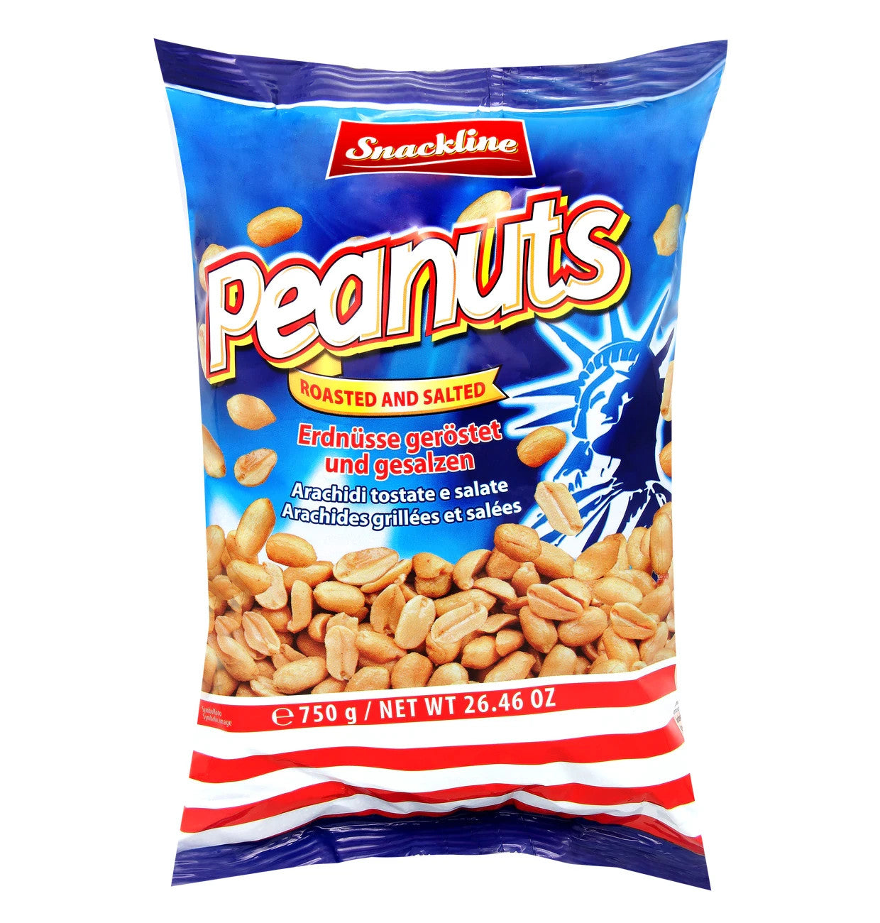 Snackline Erdnüsse geröstet gesalzen Knabber Snack 750g