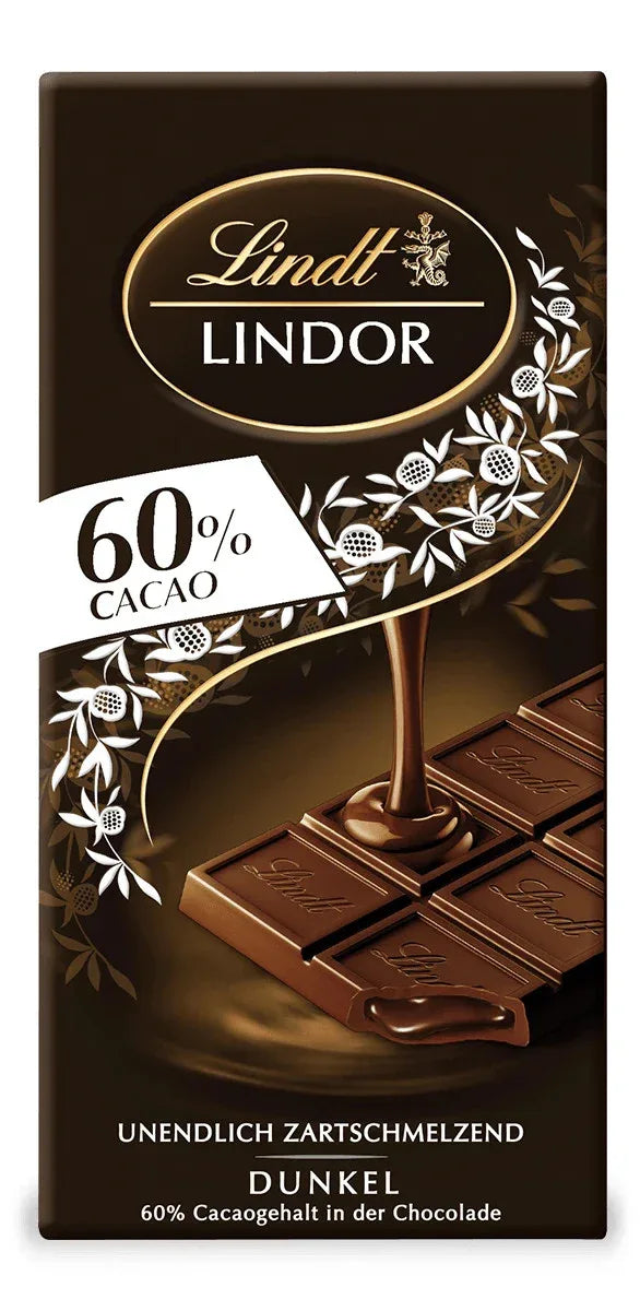 Lindt LINDOR Dark 60 Prozent Pralinen Edelbitter Schokolade 100g - Schokobote.de