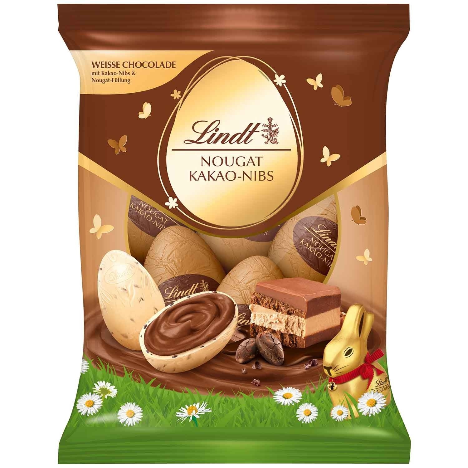 Lindt Nougat Kakao-Nibs-Eier 90g