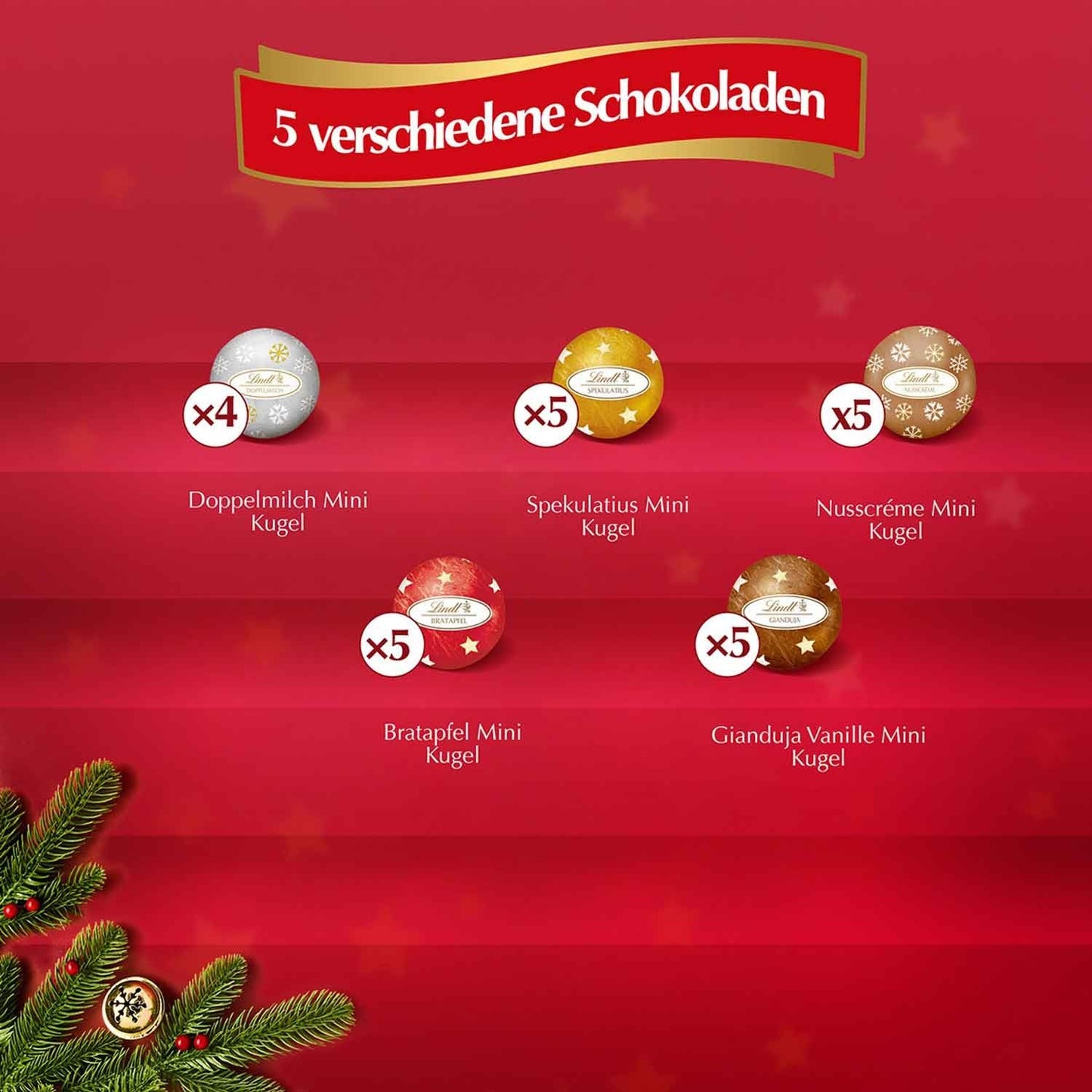 Lindt Weihnachtsmarkt Mini Tisch Adventskalender 115g