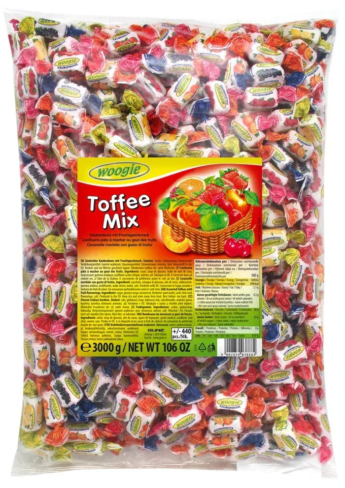 Woogie Kaubonbons Toffee Mix Fruchtgeschmack 3000g - Schokobote.de