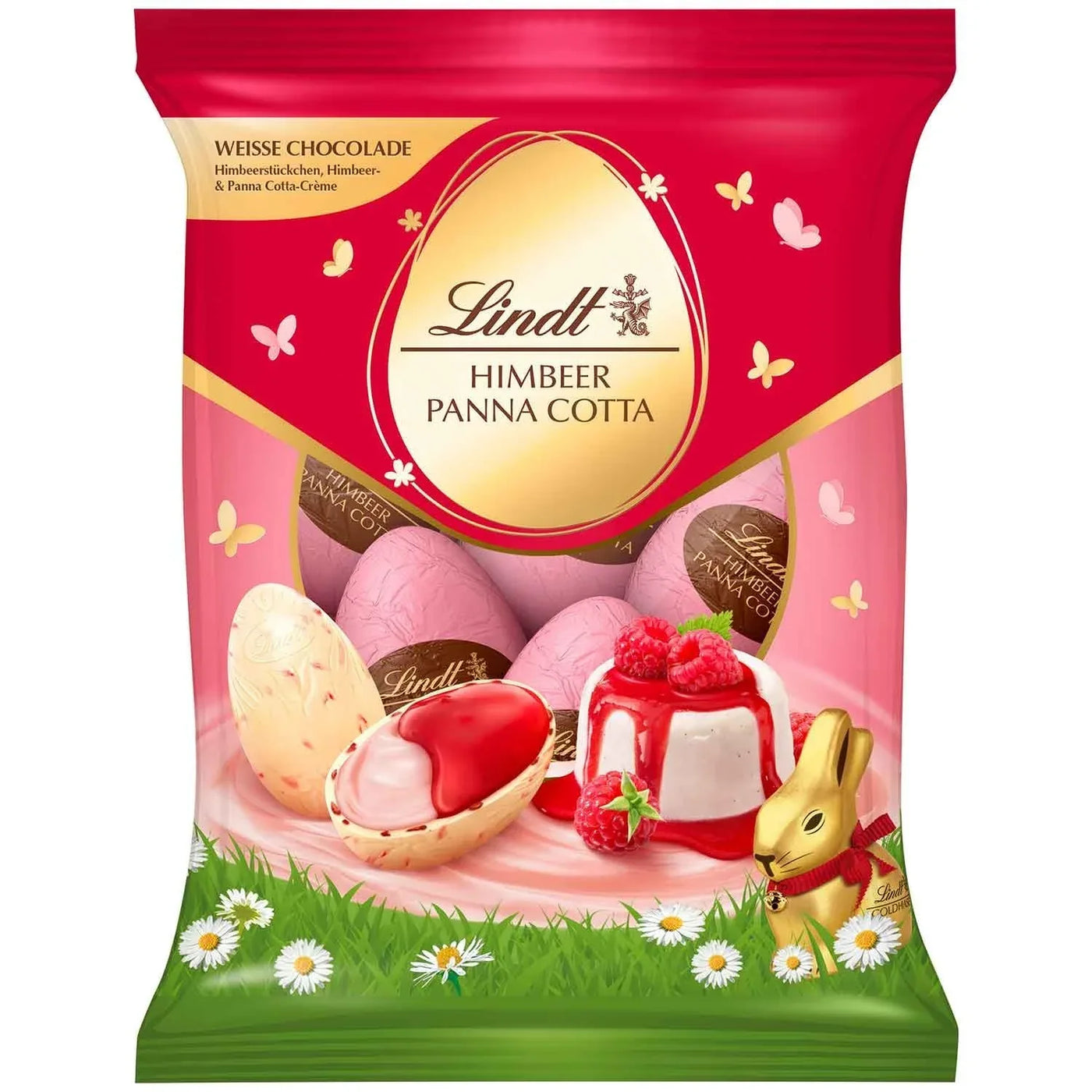 Lindt Himbeer Panna Cotta Eier 90g - Schokobote.de