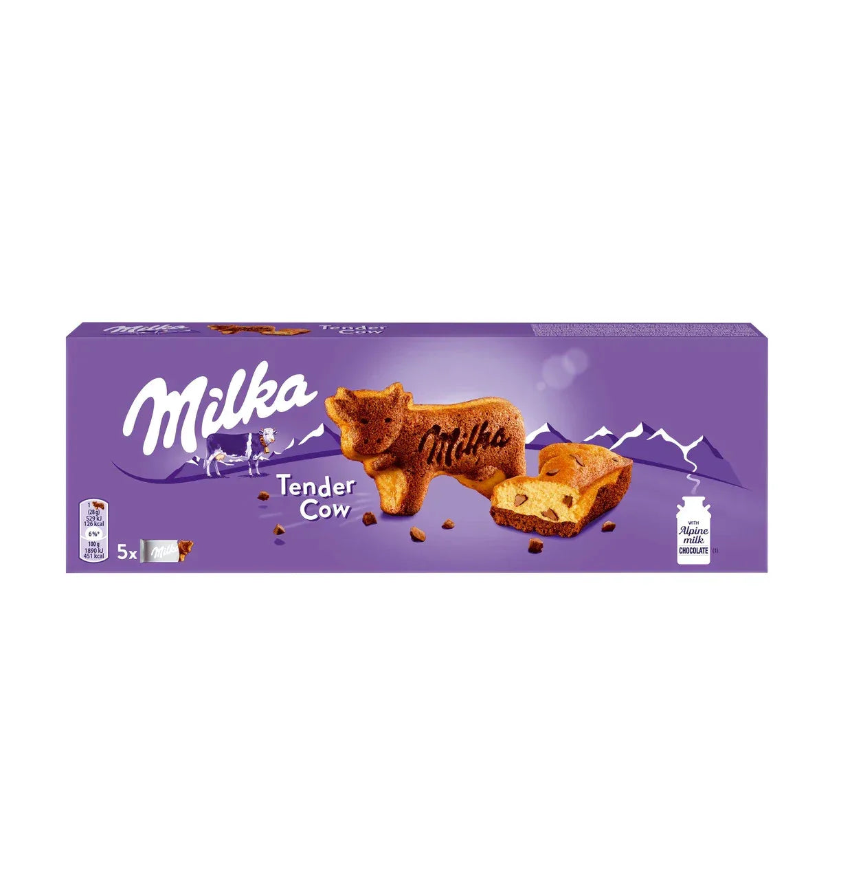 Milka Tender Cow Kuchen Alpenmilch Schokostückchen 140g - Schokobote.de