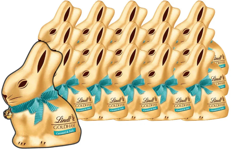 Lindt Goldhase Caramel & Salz 16x 100g - Schokobote.de