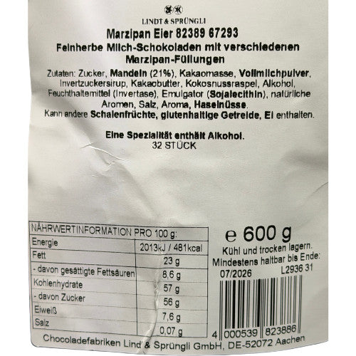 Lindt Marzipan-Eier 600g - Schokolade mit Marzipan-Füllung, MHD: 07/26