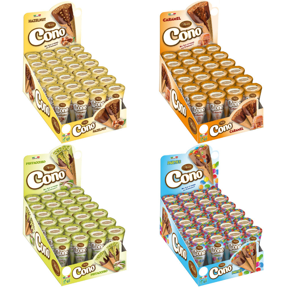 Cono Mini Waffelhörnchen Mix 24x25g Thekendisplay Cremefüllung