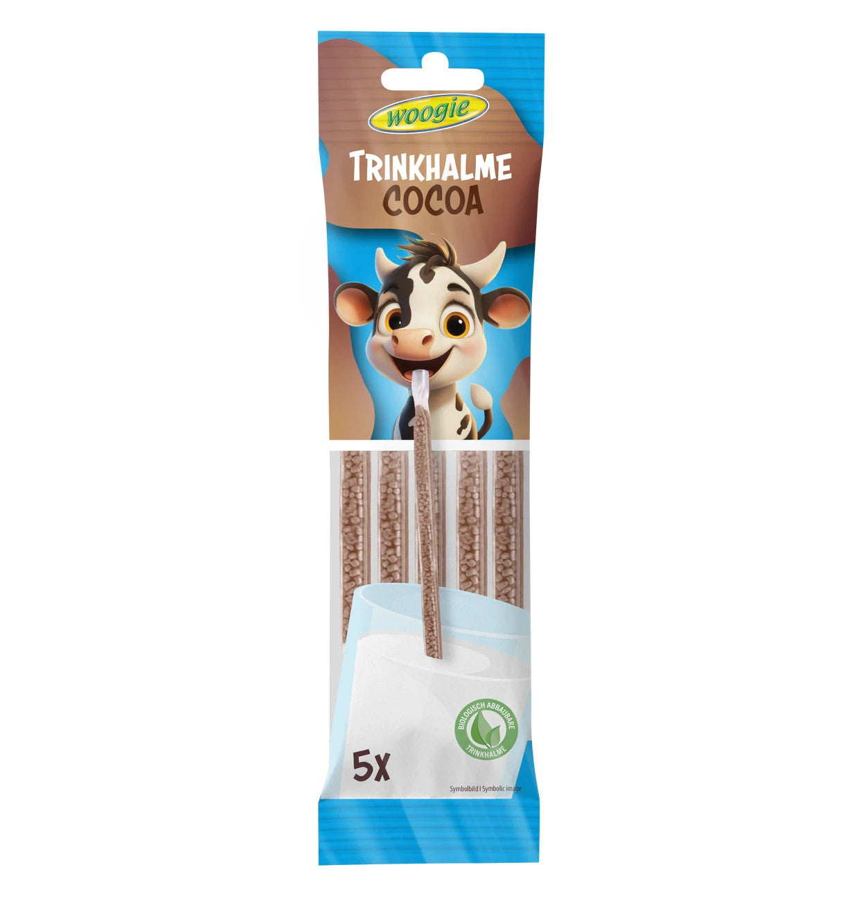 Woogie Trinkhalme Vanille Kakao Erdbeere 30g 5x6g Zuckerperlen