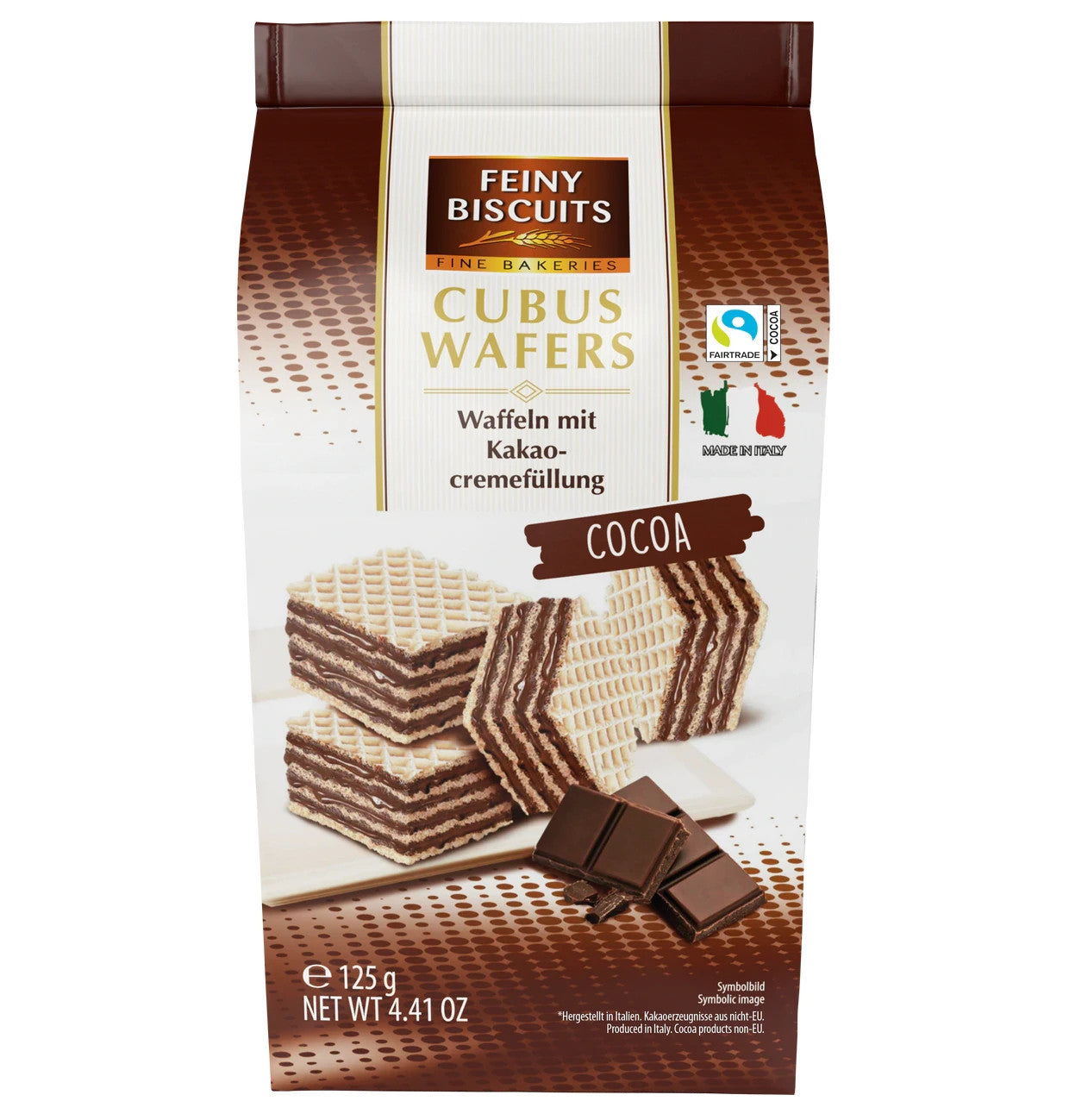 Feiny Biscuits Cubus Wafers Kakao Kakaocreme Waffeln 125g