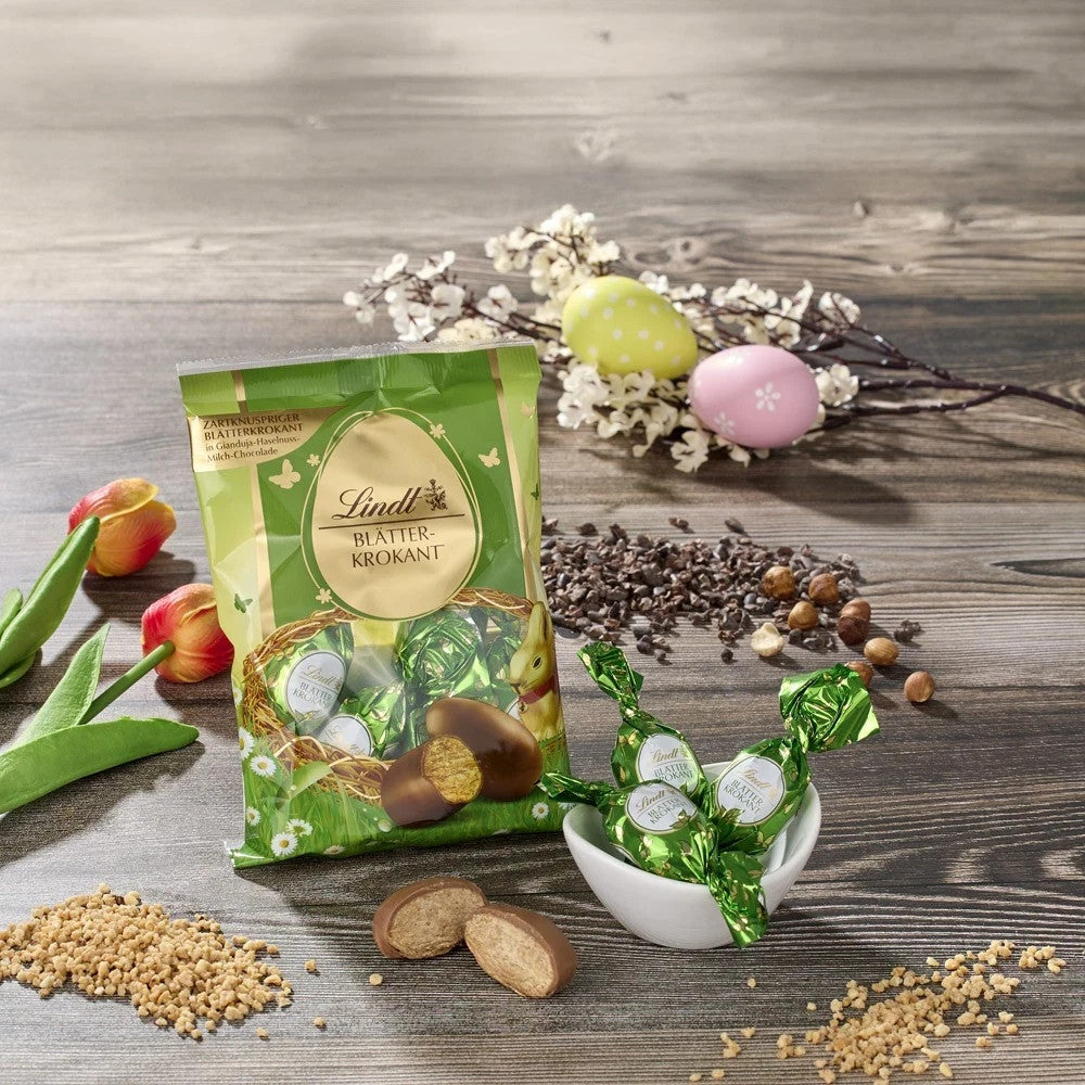 Lindt Schokoladeneier Blätterkrokant Gianduja Haselnuss 85g