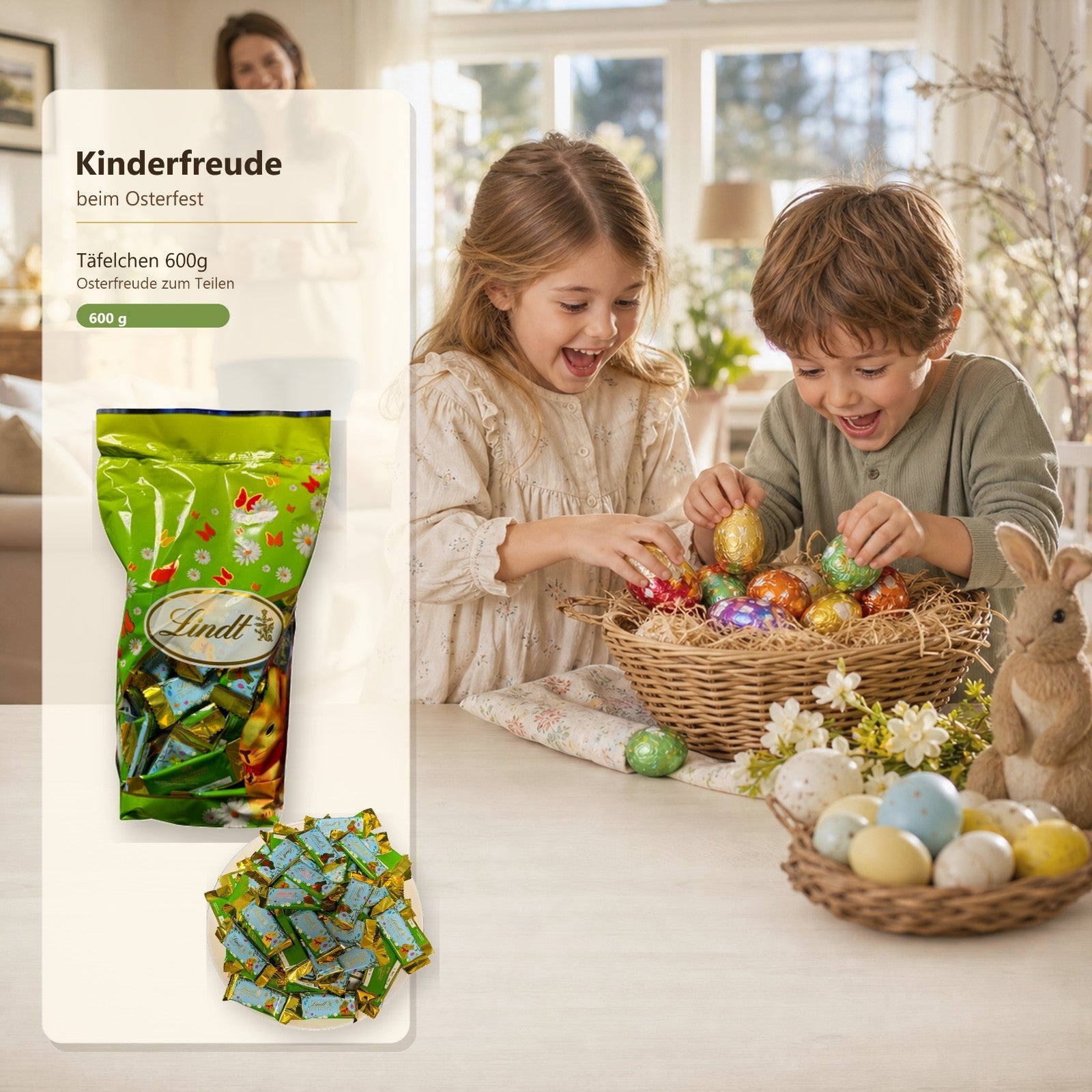 Lindt Täfelchen Ostern 600g - kleine Schokoladentafeln, MHD: 07/26