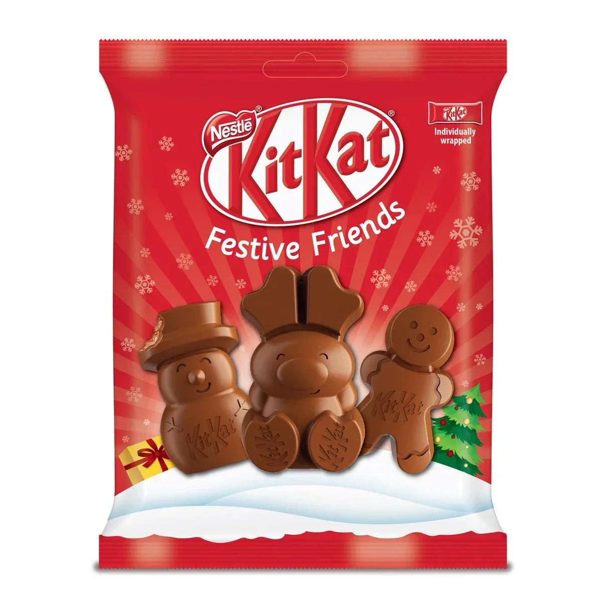 KitKat Festive Friends Figuren Milchschokolade mit Knusperwaffel 65g - Schokobote.de