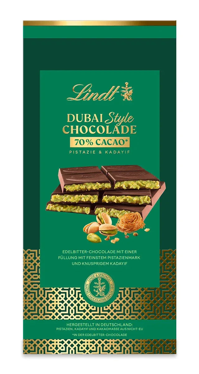 Lindt Dubai Style Chocolade Dunkel, 145g - Schokobote.de