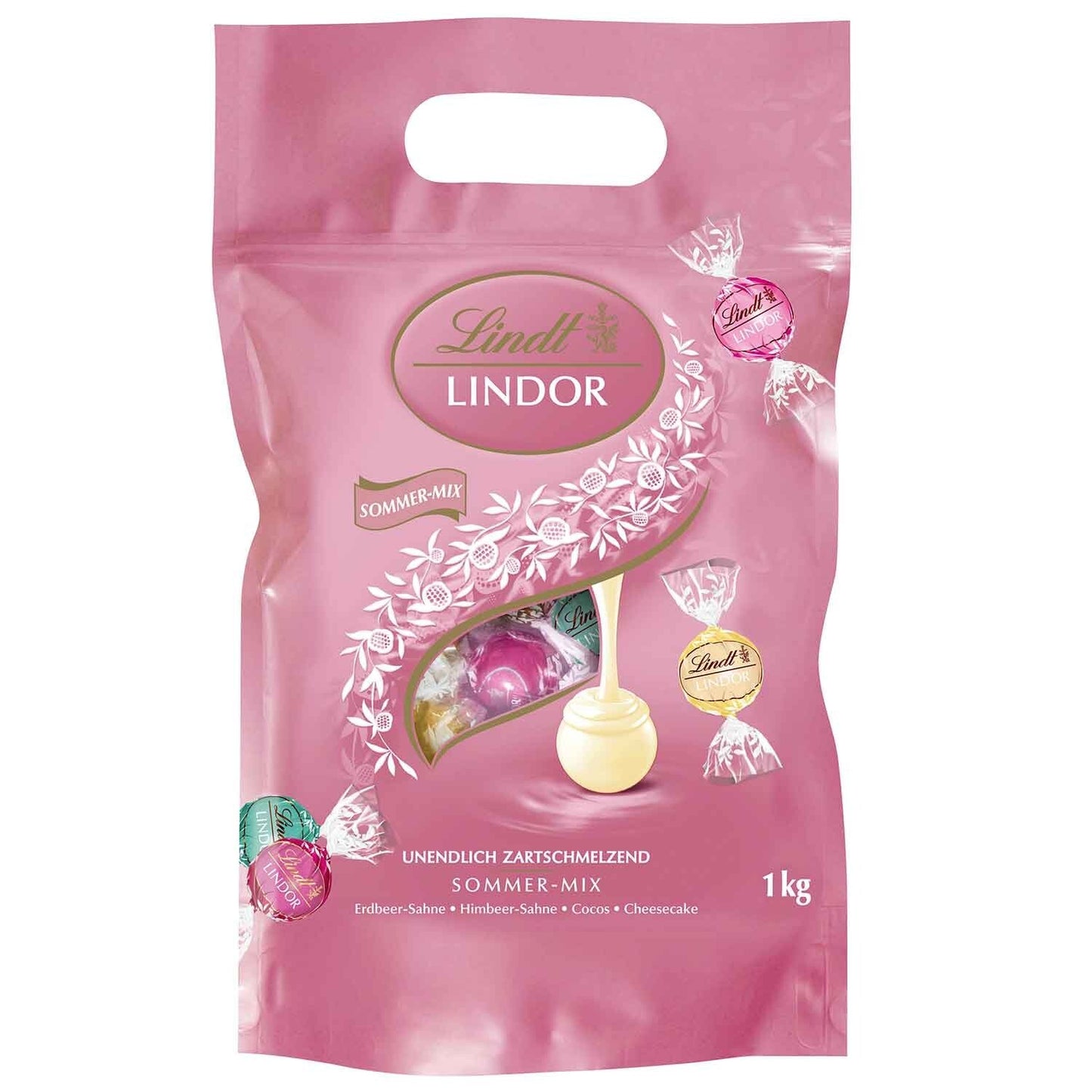 Lindt Lindor 1kg Kugeln 🌞 Sommer-Sorten | Cocos | Erdbeer | Stracciatella